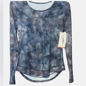 Gottex Peach Skin Collection, Tie-Dye Long Sleeve Top, NWT, Size L